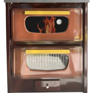 Wood Stove With Oven Enamel red
