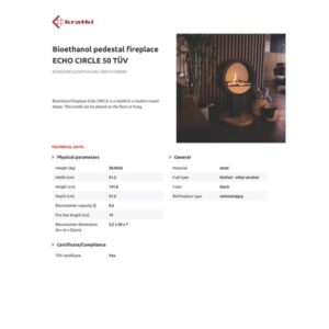 bioethanol pedestal fireplace echo circle 50 t v page 1