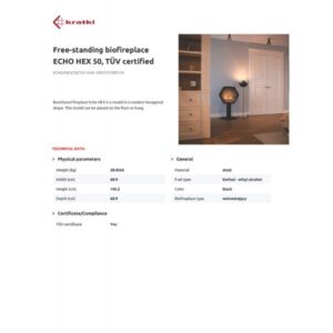 free standing biofireplace echo hex 50 t v certified page 1