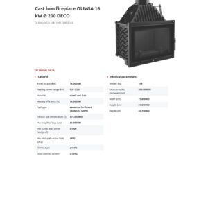 KRATKI OLIWIA DECO ΑΝΟΙΓΟΜΕΝΟ ECODESIGN 16KW specs